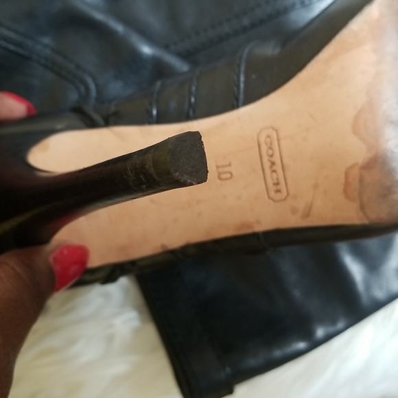 Coach Real Leather hidden platfom boots EUC Size10 - Picture 2 of 6